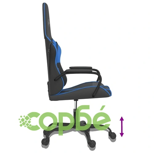 Гейминг стол, черно и синьо, изкуствена кожа ➤ топ цена ➤ sorbe.bg