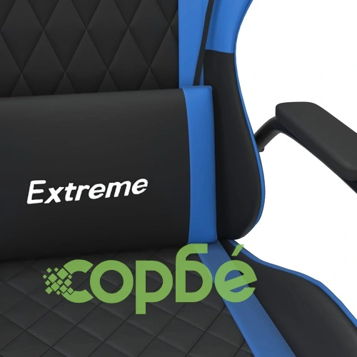 Гейминг стол, черно и синьо, изкуствена кожа ➤ топ цена ➤ sorbe.bg