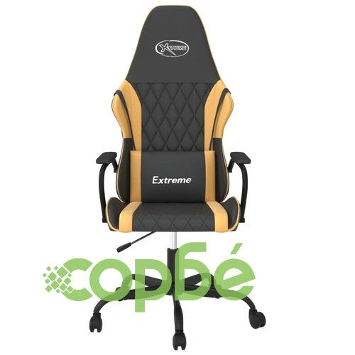 Гейминг стол, черно и златисто, изкуствена кожа ➤ топ цена ➤ sorbe.bg