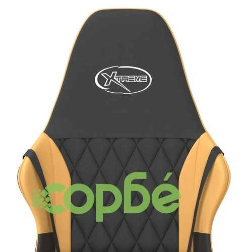 Гейминг стол, черно и златисто, изкуствена кожа ➤ топ цена ➤ sorbe.bg