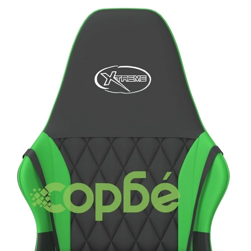 Гейминг стол, черно и зелено, изкуствена кожа ➤ топ цена ➤ sorbe.bg