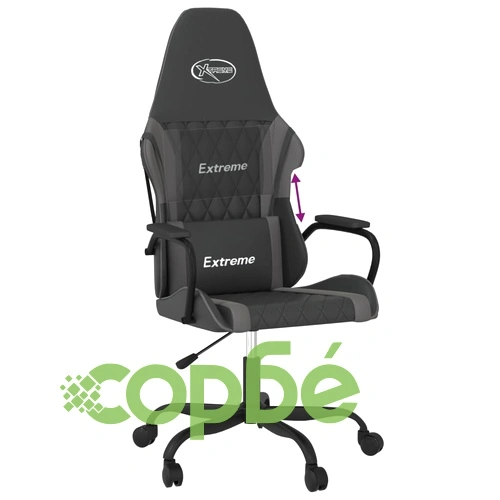 Гейминг стол, черно и сиво, изкуствена кожа ➤ топ цена ➤ sorbe.bg