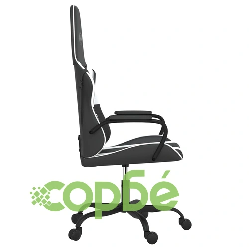 Гейминг стол, черно и бяло, изкуствена кожа ➤ топ цена ➤ sorbe.bg