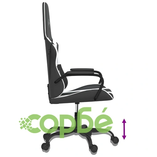 Гейминг стол, черно и бяло, изкуствена кожа ➤ топ цена ➤ sorbe.bg