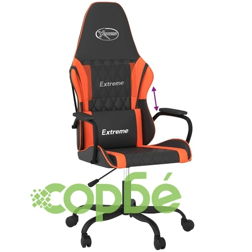 Гейминг стол, черно и оранжево, изкуствена кожа ➤ топ цена ➤ sorbe.bg