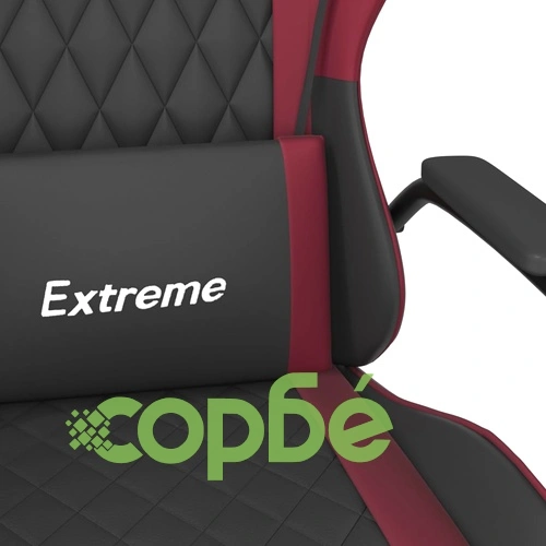 Гейминг стол, черно и виненочервено, изкуствена кожа ➤ топ цена ➤ sorbe.bg