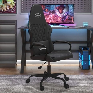 Гейминг стол, черен, изкуствена кожа