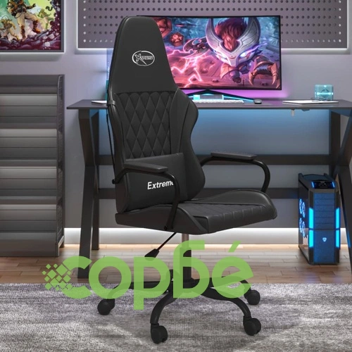 Гейминг стол, черен, изкуствена кожа ➤ топ цена ➤ sorbe.bg