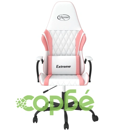 Гейминг стол, бяло и розово, изкуствена кожа ➤ топ цена ➤ sorbe.bg