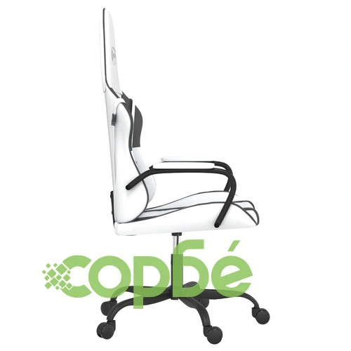 Гейминг стол, бяло и черно, изкуствена кожа ➤ топ цена ➤ sorbe.bg