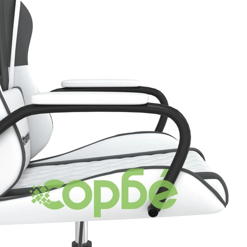 Гейминг стол, бяло и черно, изкуствена кожа ➤ топ цена ➤ sorbe.bg