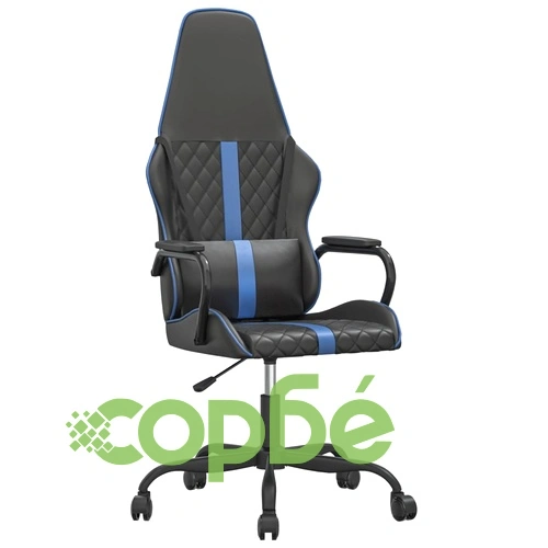 Гейминг стол, черно и синьо, изкуствена кожа ➤ топ цена ➤ sorbe.bg