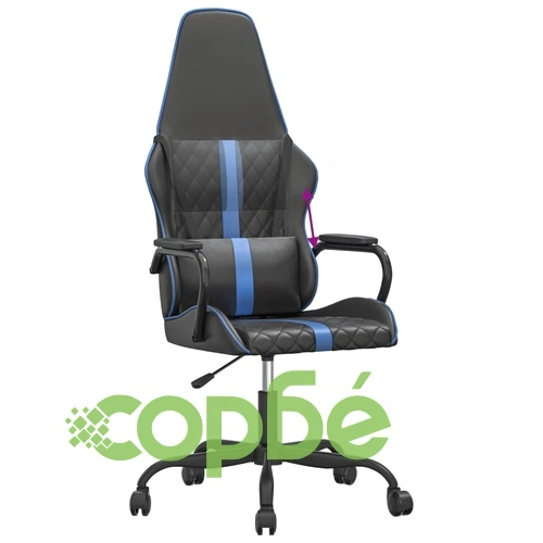 Гейминг стол, черно и синьо, изкуствена кожа ➤ топ цена ➤ sorbe.bg