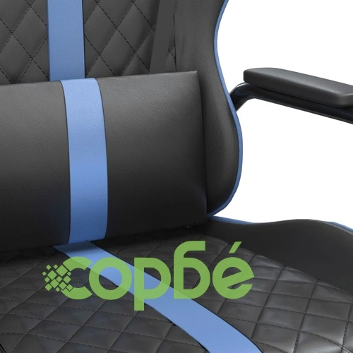 Гейминг стол, черно и синьо, изкуствена кожа ➤ топ цена ➤ sorbe.bg