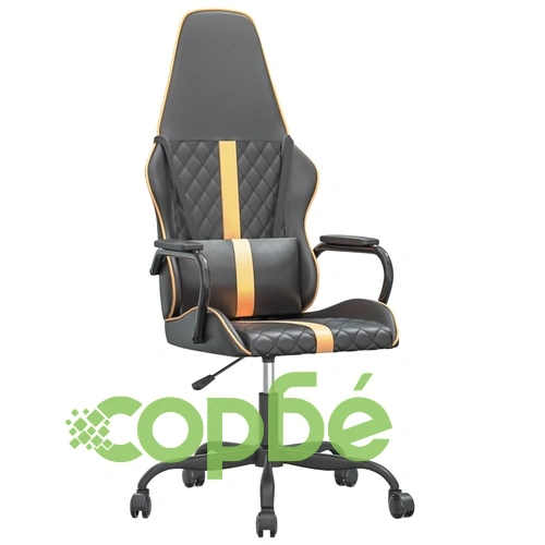 Гейминг стол, черно и златисто, изкуствена кожа ➤ топ цена ➤ sorbe.bg