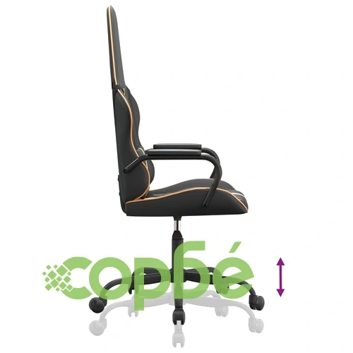 Гейминг стол, черно и златисто, изкуствена кожа ➤ топ цена ➤ sorbe.bg