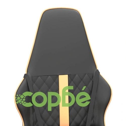 Гейминг стол, черно и златисто, изкуствена кожа ➤ топ цена ➤ sorbe.bg