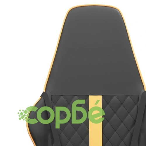 Гейминг стол, черно и златисто, изкуствена кожа ➤ топ цена ➤ sorbe.bg