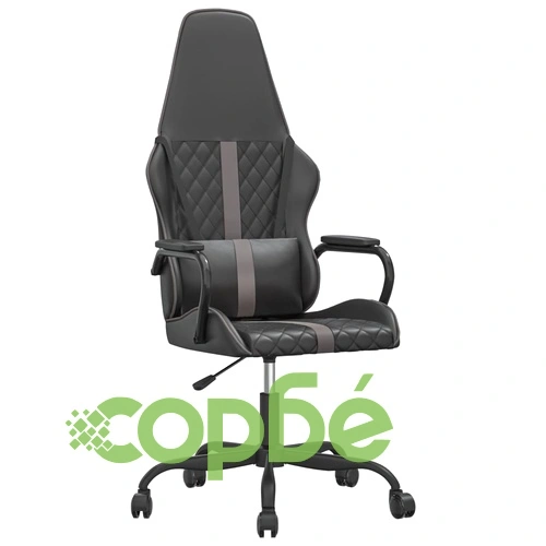 Гейминг стол, черно и сиво, изкуствена кожа ➤ топ цена ➤ sorbe.bg