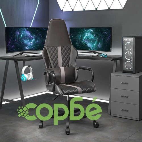 Гейминг стол, черно и сиво, изкуствена кожа ➤ топ цена ➤ sorbe.bg