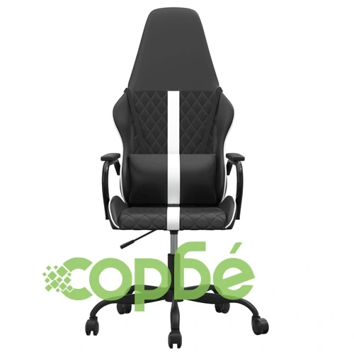 Гейминг стол, черно и бяло, изкуствена кожа ➤ топ цена ➤ sorbe.bg