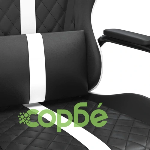 Гейминг стол, черно и бяло, изкуствена кожа ➤ топ цена ➤ sorbe.bg