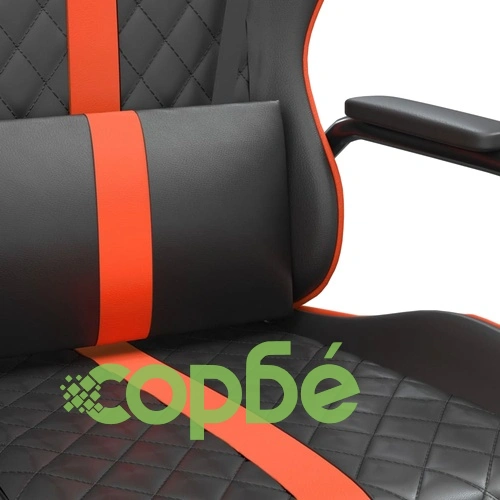 Гейминг стол, черно и оранжево, изкуствена кожа ➤ топ цена ➤ sorbe.bg