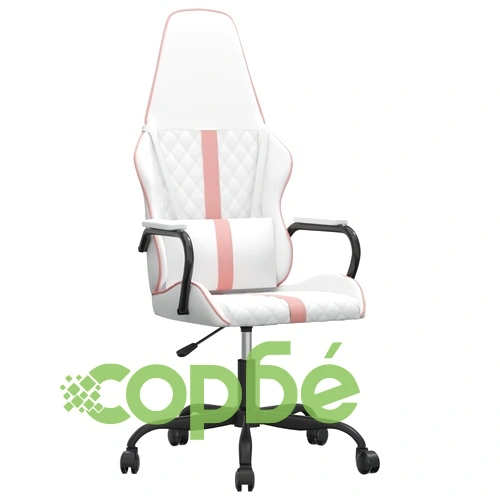 Гейминг стол, бяло и розово, изкуствена кожа ➤ топ цена ➤ sorbe.bg