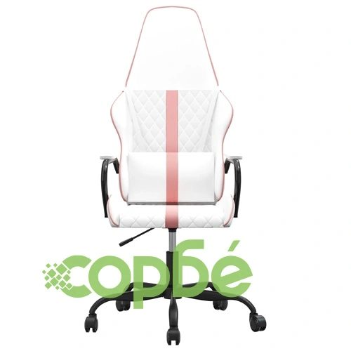 Гейминг стол, бяло и розово, изкуствена кожа ➤ топ цена ➤ sorbe.bg