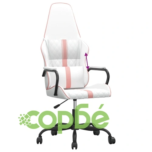 Гейминг стол, бяло и розово, изкуствена кожа ➤ топ цена ➤ sorbe.bg