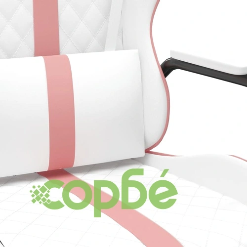 Гейминг стол, бяло и розово, изкуствена кожа ➤ топ цена ➤ sorbe.bg