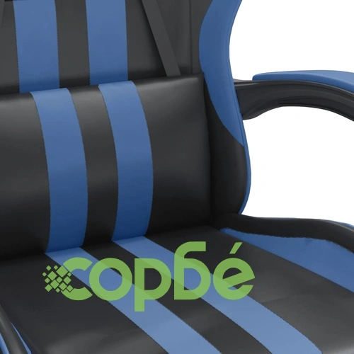 Гейминг стол, черно и синьо, изкуствена кожа ➤ топ цена ➤ sorbe.bg