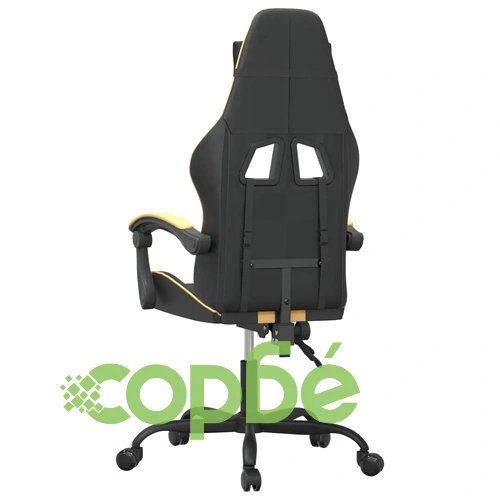 Гейминг стол, черно и златисто, изкуствена кожа ➤ топ цена ➤ sorbe.bg