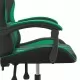 Гейминг стол, черно и зелено, изкуствена кожа
