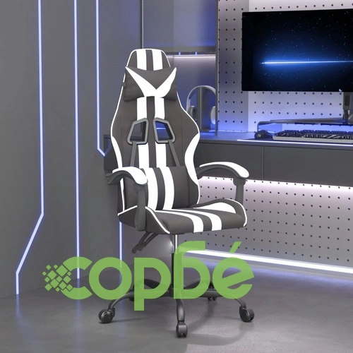 Гейминг стол, черно и бяло, изкуствена кожа ➤ топ цена ➤ sorbe.bg