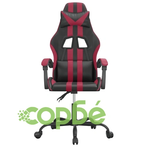 Гейминг стол, черно и виненочервено, изкуствена кожа ➤ топ цена ➤ sorbe.bg