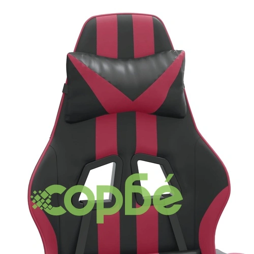 Гейминг стол, черно и виненочервено, изкуствена кожа ➤ топ цена ➤ sorbe.bg