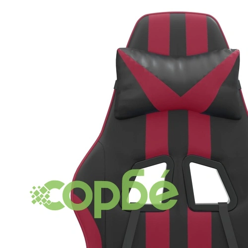 Гейминг стол, черно и виненочервено, изкуствена кожа ➤ топ цена ➤ sorbe.bg