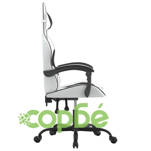 Гейминг стол, бяло и черно, изкуствена кожа ➤ топ цена ➤ sorbe.bg