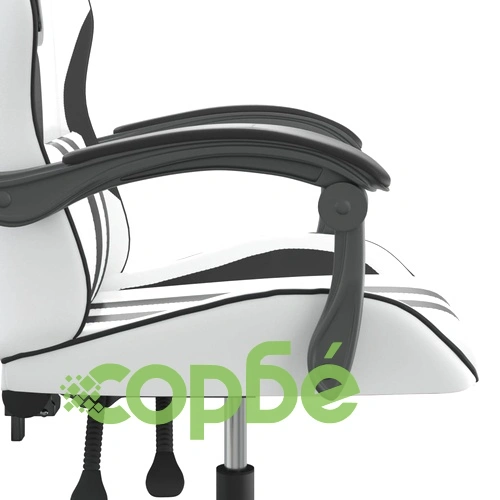 Гейминг стол, бяло и черно, изкуствена кожа ➤ топ цена ➤ sorbe.bg