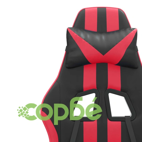 Гейминг стол с опора, черно и червено, изкуствена кожа ➤ топ цена ➤ sorbe.bg