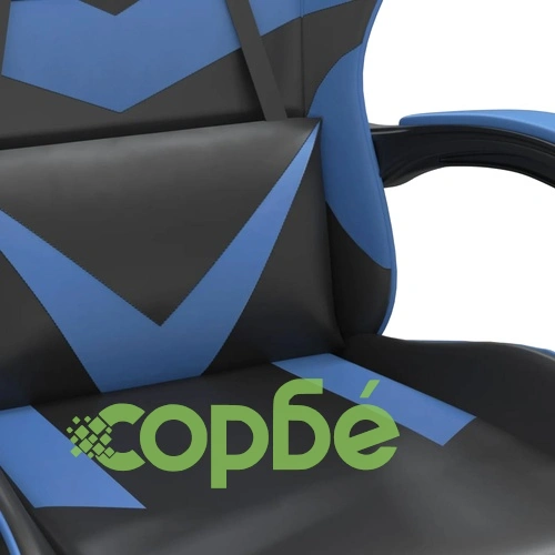 Гейминг стол, черно и синьо, изкуствена кожа ➤ топ цена ➤ sorbe.bg