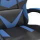 Гейминг стол, черно и синьо, изкуствена кожа