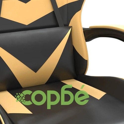 Гейминг стол, черно и златисто, изкуствена кожа ➤ топ цена ➤ sorbe.bg