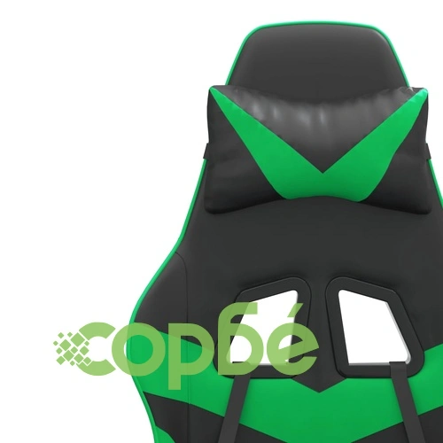 Гейминг стол, черно и зелено, изкуствена кожа ➤ топ цена ➤ sorbe.bg