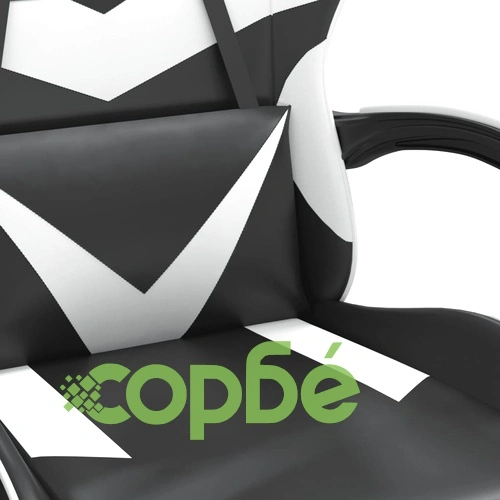 Гейминг стол, черно и бяло, изкуствена кожа ➤ топ цена ➤ sorbe.bg