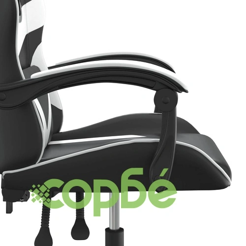 Гейминг стол, черно и бяло, изкуствена кожа ➤ топ цена ➤ sorbe.bg