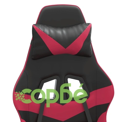 Гейминг стол, черно и виненочервено, изкуствена кожа ➤ топ цена ➤ sorbe.bg