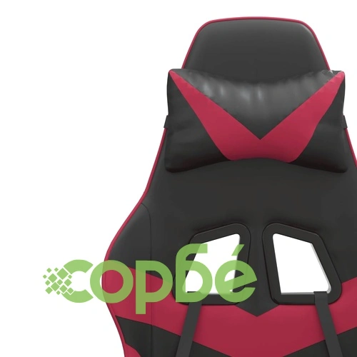 Гейминг стол, черно и виненочервено, изкуствена кожа ➤ топ цена ➤ sorbe.bg