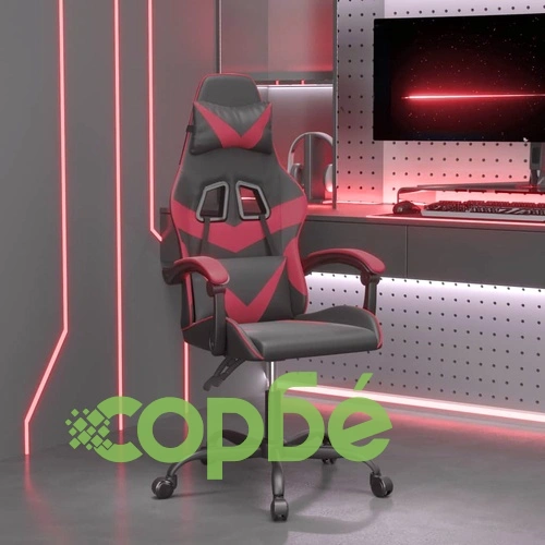 Гейминг стол, черно и виненочервено, изкуствена кожа ➤ топ цена ➤ sorbe.bg